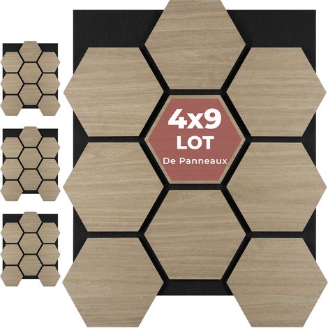 Panneaux acoustiques Sonic Shield aspect bois - Chêne foncé, Lot de 4 (1/5)