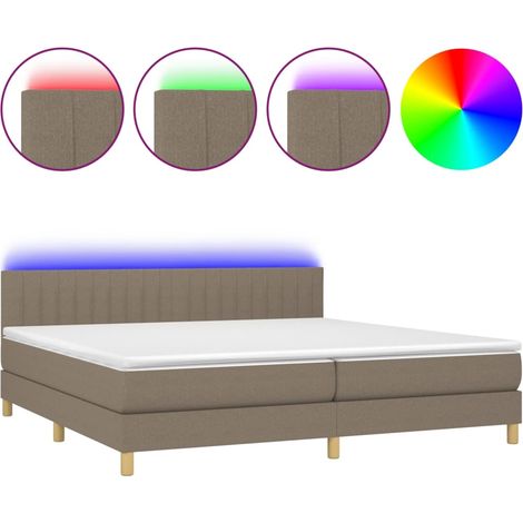 Maison Exclusive - Boxspringbett mit Matratze & LED Taupe 200x200