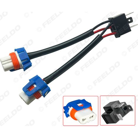 Câble adaptateur de conversion pour faisceau de câblage de phare automobile H4-11 vers connecteur de fil à double fente en céramique 9005