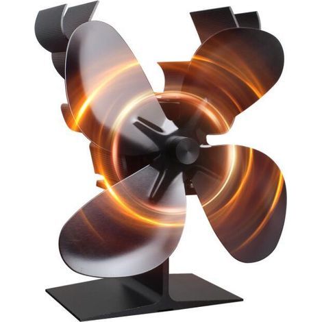 Accesorio para chimenea y estufa, nuevo ventilador de chimenea de 4 aspas, ventilador de potencia térmica con diseño de reno navideño, ventilador de calefacción para fuego real y pesca en hielo (1/5)