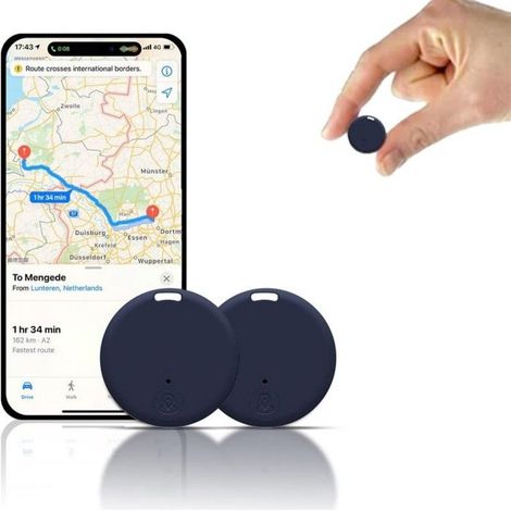 Mini traceur GPS pour voiture localisateur anti-perte - Bleu lot de 2 pièces - Suivi mondial véhicule traçage GPS (1/4)