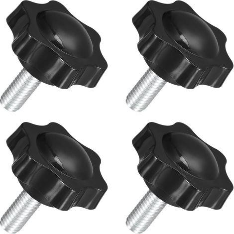 CCYKXA 4 Stück M8 x 20 mm Sternknöpfe, Sechskant-Handschrauben-Anziehknopf aus Kunststoff für den Austausch des Sonnenschirmständers