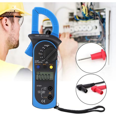ST201 Automatisches digitales Zangenmessgerät, Multimeter, DC/AC-Spannungsdiodentester (Blau) (1/5)
