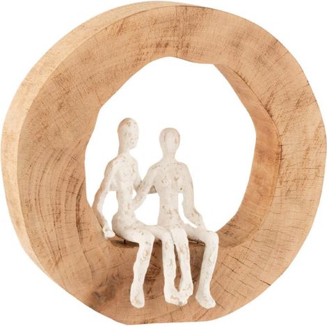 Couple Assis Déco "Tijana" 29cm Naturel & Blanc (1/2)