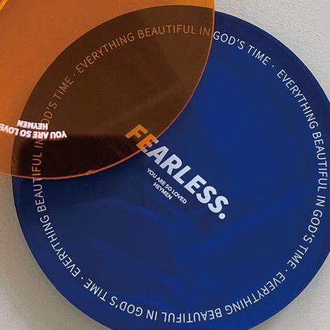 Dessous de verre minimalistes isolants thermiques en acrylique décoratif pour accessoires publicitaires et décoration intérieure, bleu (1/5)