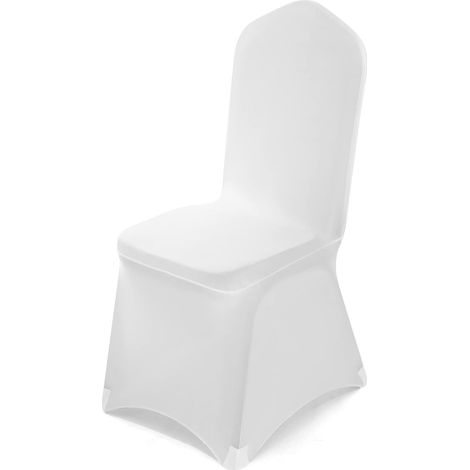 50 Pièces Housses de chaises Blanches - Housses de chaises en Polyester Spandex pour Les Mariages, Les fêtes, Les Repas et Les banquets