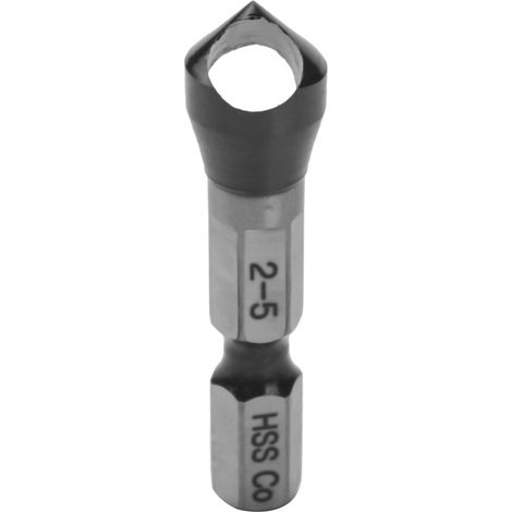 Foret chanfrein HSS-Co M35 revêtement TiAlN 1/4" hex 2-5mm (1/5)