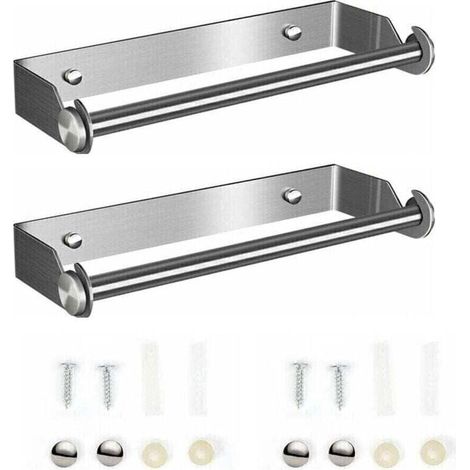 YMYNY Derouleur Essuie Tout, Derouleur Porte Sopalin, Devidoir Porte Essuie Tout Mural, Distributeur Papier Aluminium Sopalin et Film, Support Sopalin Mural Déroulant de Rouleau Cuisine sopalin (Argen