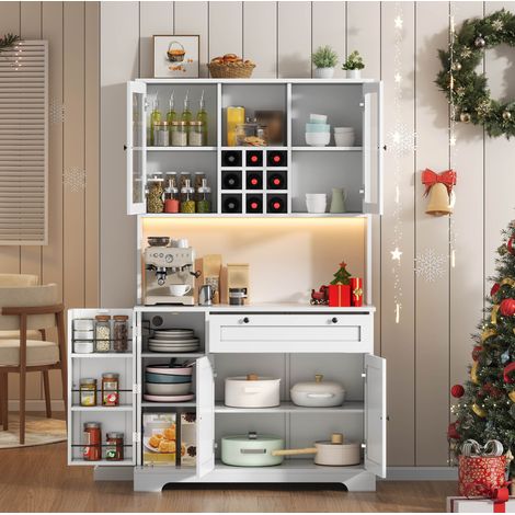 Aparador cocina con LED y enchufes MDF 180 cm OKMYHOME (1/5)