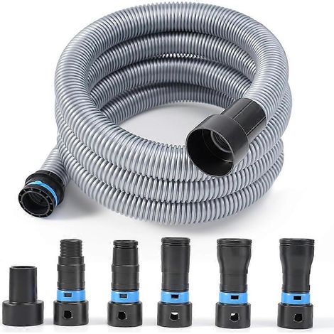 Kit d'outils électriques avec tuyau de 6 m (20 pi), raccord de tuyau d'aspiration de poussière de 6,35 cm (2-1/2 po), pour système d'aspiration domestique et d'atelier, scie circulaire, ponceuse (1/5)