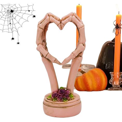 Sculpture Halloween Main de Coeur - Ornements d'amour Statue de geste de la (1/5)