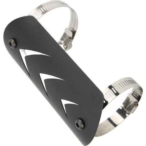 Protection de pot d'échappement en acier inoxydable, cache-chaleur universel pour moto, noir (1/5)