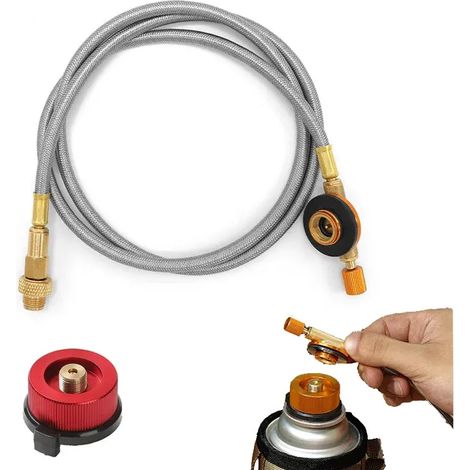 Raccord de valve de remplissage de gaz pour réchaud de camping extérieur, tuyau d'extension, tube, raccord de réservoir de gaz, adaptateur de bouteille de gaz, réchauds de cuisine portables (1/5)