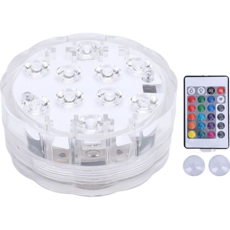 Lumière de piscine avec télécommande à 24 touches, 10 perles, étanche IP68, magnétique RGB, sous-marine, pour fête en plein air