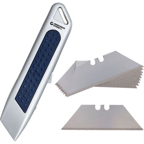 WS24 Cuchillo de seguridad con carcasa de aluminio incl. 10x cuchillas trapezoidales - WS24-100073-Set
