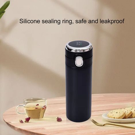 420 ml Edelstahl-Isolierbecher mit doppelwandigem Vakuumdeckel und intelligenter Temperaturanzeige (Pea Cup, Smart Black) (1/5)