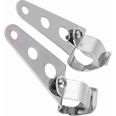 Motorradscheinwerferhalterung für 28-34 mm Renngabeln und Motorräder mit 28-34 mm Gabelschäften (Silber) (1/4)