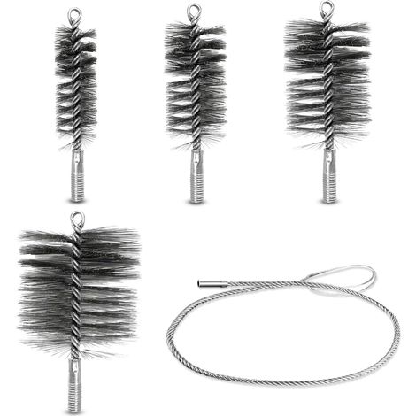 Stove Pipe Brush Set of 5 Pipe Brush Pipe Cleaning Brush Chimney Brush Boiler Brush Includes Brushes in (1/5)