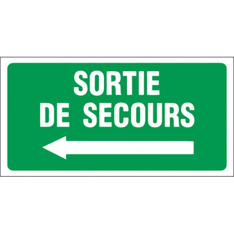 Panneau Sortie de secours à gauche - Rigide 960x480mm - 4000046
