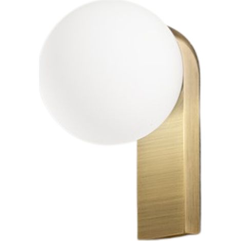 Talia applique in alluminio ottone brunito e vetro soffiato bianco satinato LED 8W 3000K 956Lm (1/2)