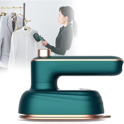 Mini fer à vapeur portable, défroisseur vapeur pliable pour la maison, les voyages et le travail (vert) (1/5)