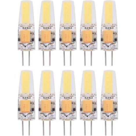 Lot de 10 ampoules LED AC/DC12-24V G4 COB non dimmable en silicone (blanc chaud) (1/5)