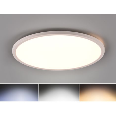 Flache LED Deckenleuchte AUREO Weiß, dimmbar, RGB Farbwechsler, Ø 40cm (1/5)
