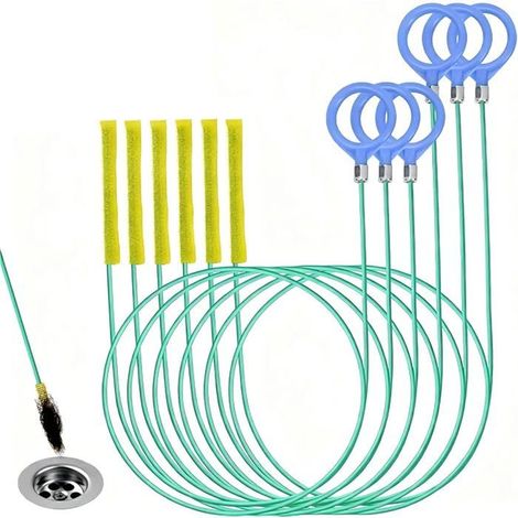 6 Pièces 90Cm Et130Cm Furet Deboucheur,Déboucheur Évier Et Attrape-Cheveux[RD88] (1/5)