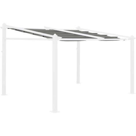 Toile de toit grise pour tonnelle 3x4m Murum - toile de rechange pergola. toile de remplacement