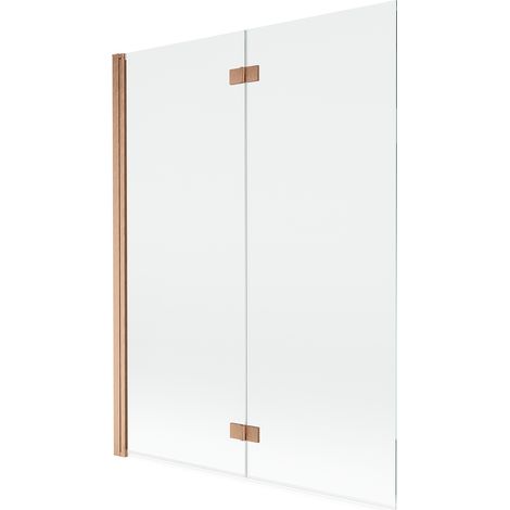 Mexen Mist mampara de ducha de 2 hojas izquierda 130 x 150 cm, transparente, cobre cepillado - 8A9-130-002-65-00-L (1/5)