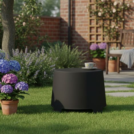 Mesa Exterior Crudup, 2 Plazas, Extensible Hecho en Italia, 46x40x38h cm Negro Antracita (1/3)
