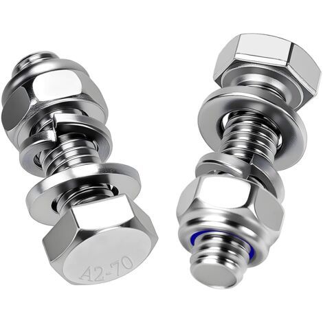 15 Pièces Boulons à Tête Hexagonale M6x20 mm Boulon Inox A2 V2A Vis et Boulon DIN 933 Vis à Métaux avec Écrous Rondelles pour Meubles Auto Vélos Bateaux Impression 3D Moto (1/5)