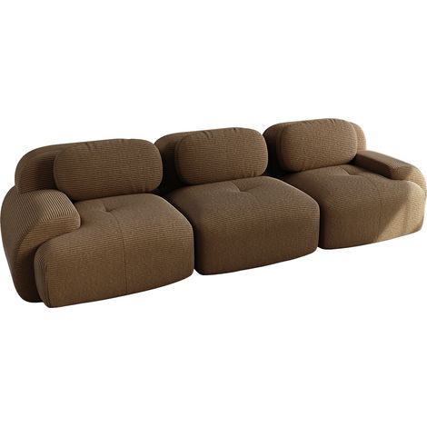Sofá modular de 3 plazas en pana premium marrón MODENUIT (1/5)