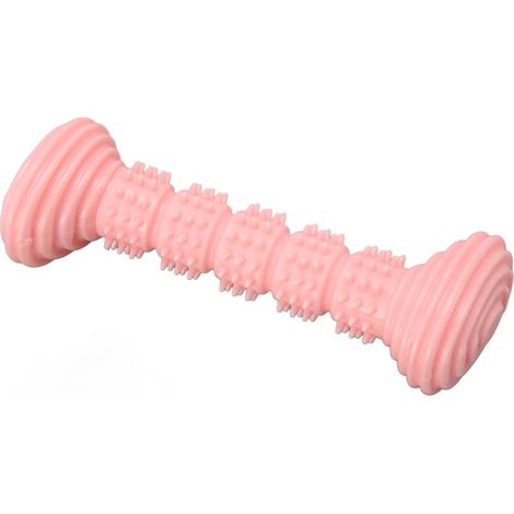 Jouets à mâcher en caoutchouc pour chien, mignon, en forme d'os, nettoyage et meulage des dents, dentition douce pour chiot, pour petits et moyens chiens, rose (1/5)