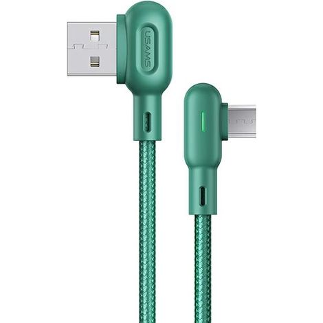 USAMS MicroUSB-Kabel 2A 1,2m abgewinkelt u57 grün/grün SJ458USB02 (US-SJ458) (1/5)