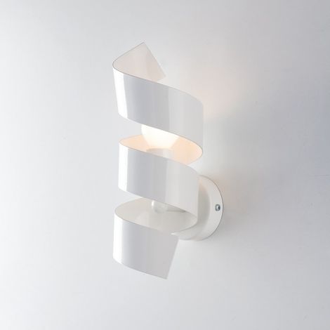 Applique murale en fer spirale moderne une lumière Blanc 13x h28 cm