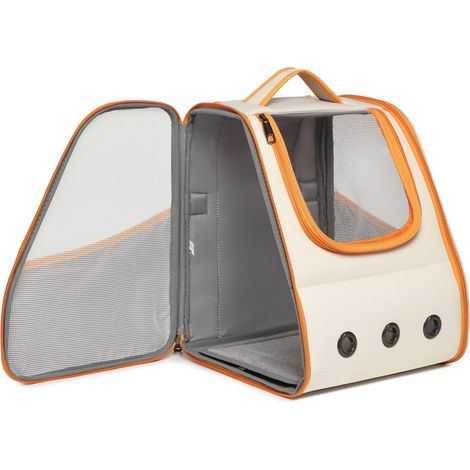 Sac de transport en bandoulière pour petits chats et chiens. Design respirant et pliable — Homologué par les compagnies aériennes. Capacité de charge maximale : 5,9 kg. (1/5)