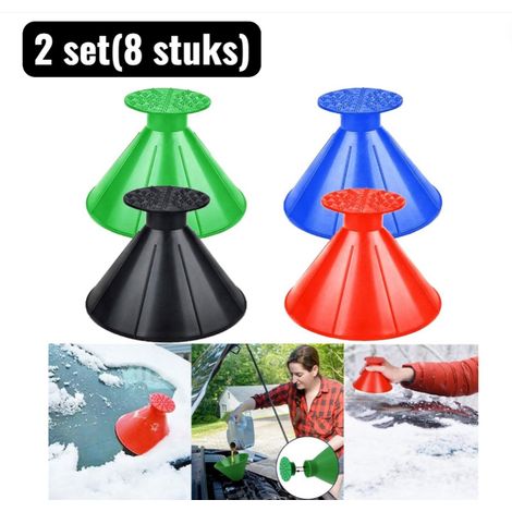 Lot de 2 ensemble de 8 racloirs à neige racloir à neige grattoir à glace multifonction pour voiture avec entonnoir à huile grattoir à neige pour voiture nettoyeur de neige pour vitres et carrosserie c (1/5)