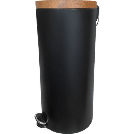 Poubelle à pédale 30L Acacia Selekta Coloris - Noir (1/5)
