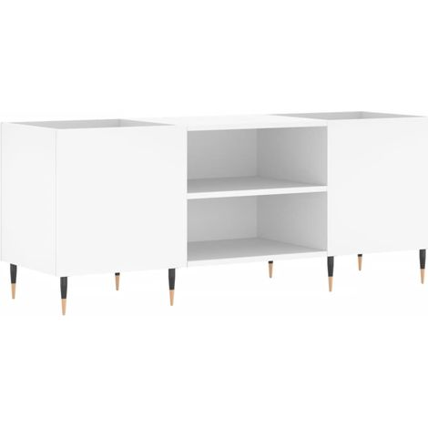 Armoire à disques blanc 121x38x48 cm bois d'ingénierie