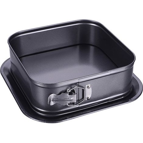 Tiefe quadratische Backform mit herausnehmbarem Boden für Kuchen und Torten - ideal für Desserts, Kekse, Käsekuchen, Mousse und Quiches - 24x28x8 cm. (1/5)
