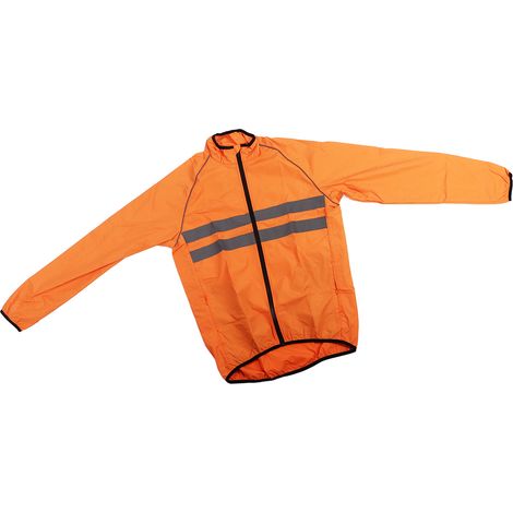 Atmungsaktive Polyester-Radjacke, winddicht, wasserdicht und reflektierend, ideal zum Motorrad- und Radfahren, orange, Größe L. (1/4)