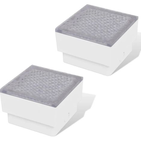 Juego de 2 luces LED empotrables para jardín 100 x 100 x 68 mm fácil instalación diseño moderno policarbonato blanco 020045857 (1/5)