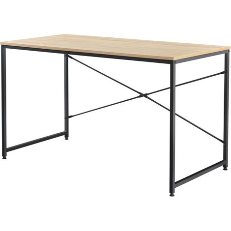 Escritorio de ordenador de sobremesa MDF 120 cm beige y negro 030003511