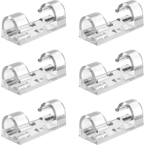 Packung mit 120 selbstklebenden Kabelmanagement-Clips – transparente Kabelorganisatoren – Kabelhalter für Fernseher, PC, Laptop, Ethernet-Kabel, Schreibtisch-Wandorganizer (1/5)