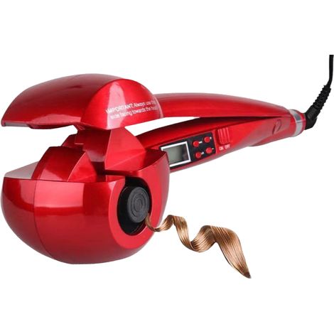 1 Fer à boucler automatique, écran LCD, revêtement céramique, 16-20 mm, câble pivotant 360°, cheveux secs ou mouillés