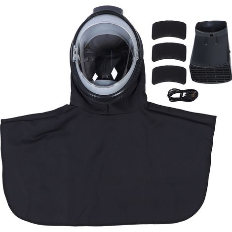 Ortviai Casque de sablage électrique ventilé avec filtre anti-poussière N95, protection intégrale anti-buée pour polissage, fonderie, mines et laboratoires (1/5)