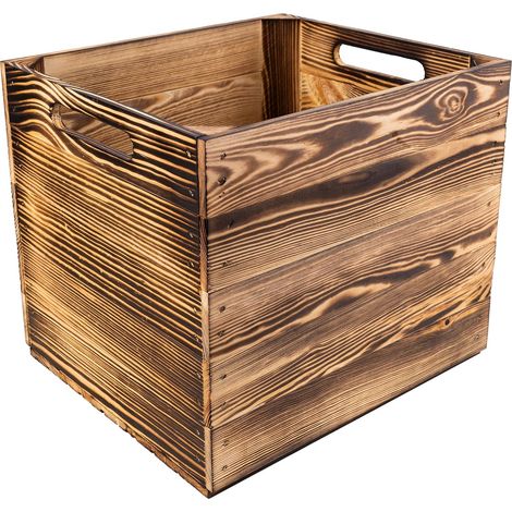 Caisse Bois Flammé Compatible KALLAX & EXPEDIT 33x37x33 cm