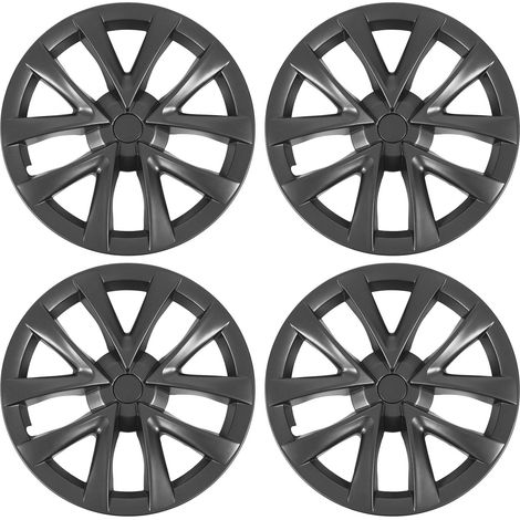 Enjoliveur de roue 18 pouces pour modèle S, Protection complète, Structure solide, remplacement, Tesla 3 2017 à 2023, haut de gamme, gris, 4 pièces