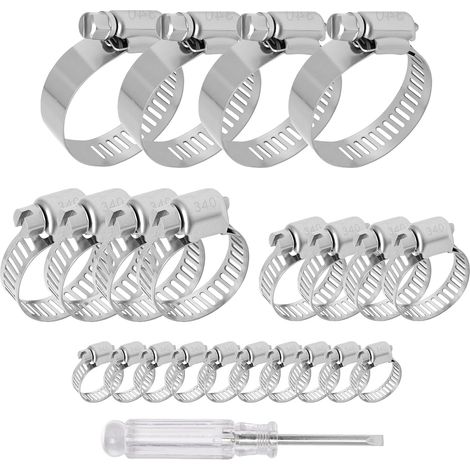 22 PiècesCollier de Serrage Inox, 6-38mm Collier Serrage Inox (1/5)